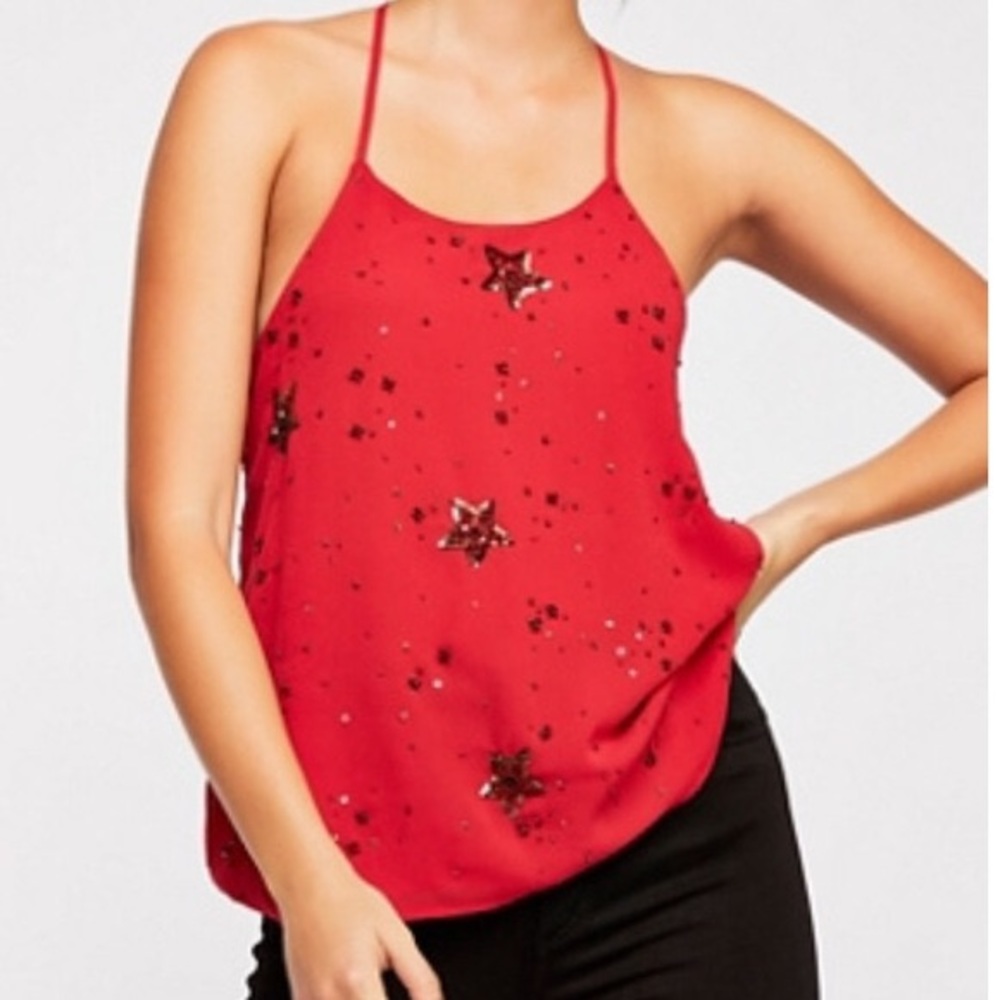 Intimately Free People Sequin Star Racerback Tank